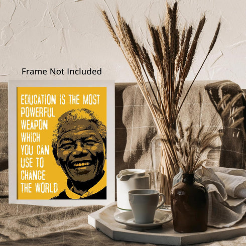 Posterizer 1 pcs-education is the most powerful weapon-Nelson Mandela quote-Teachers & Classrooms-Motivational & Inspirational Art- UNFRAMED Wall ...